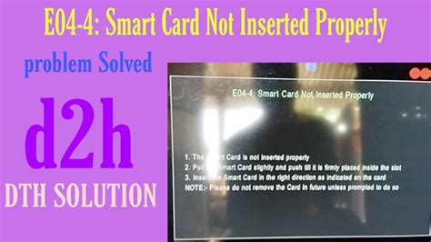 videocon d2h smart card not inserted properly|d2h troubleshooting tips.